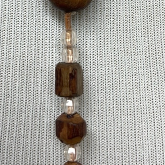 Wooden Beaded Cross Necklace - Picture 3 of 9